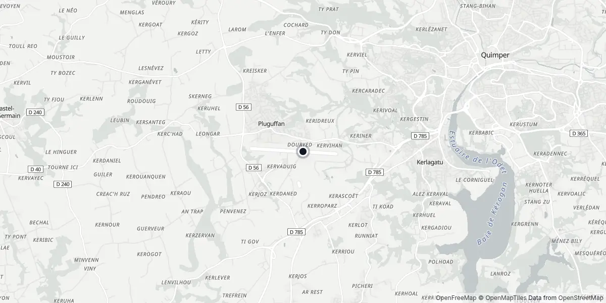 Mapa do Aeroporto de Quimper - Cornouaille