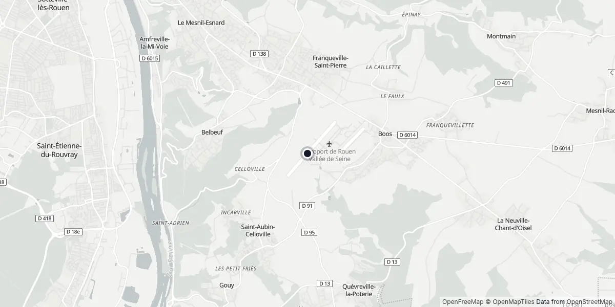Mapa do Aeroporto de Ruão - Vallée de Seine