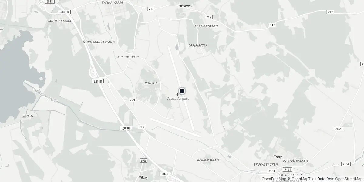 Mappa dell'Aeroporto di Vaasa
