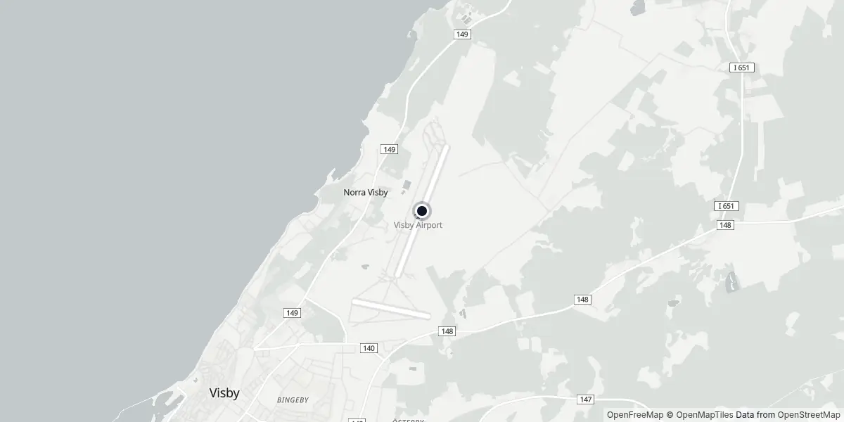 Mappa dell'Aeroporto di Visby