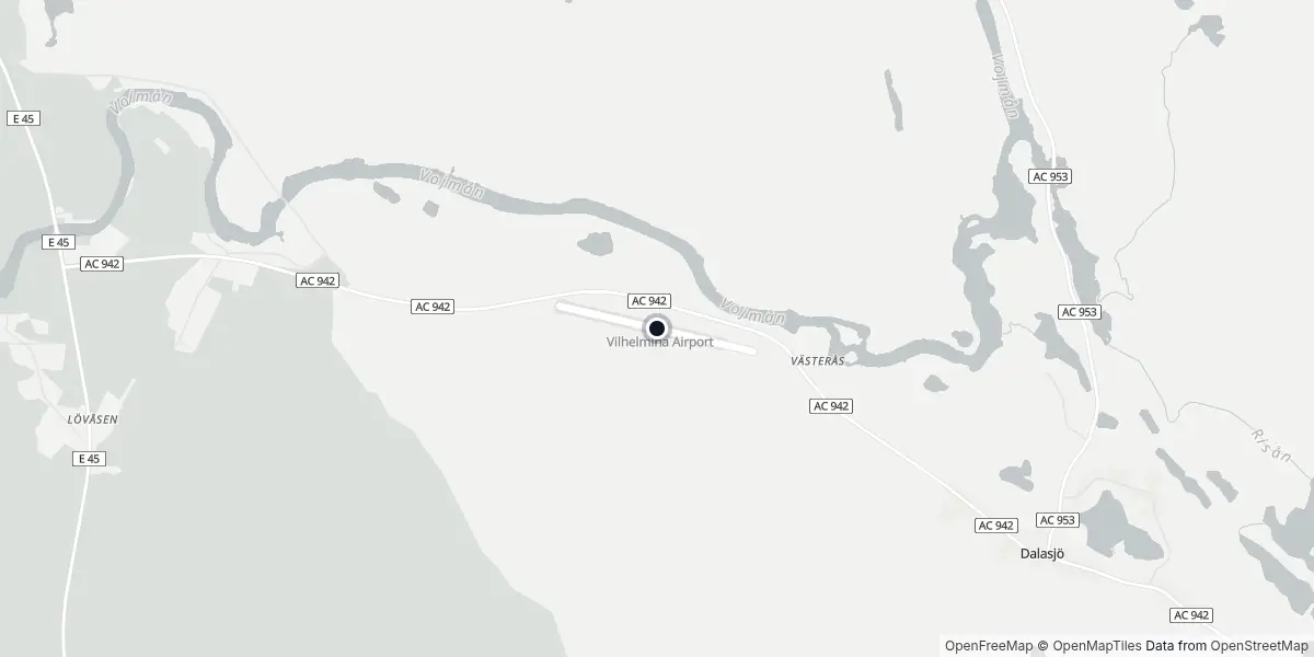 Mapa do Aeroporto de Vilhelmina