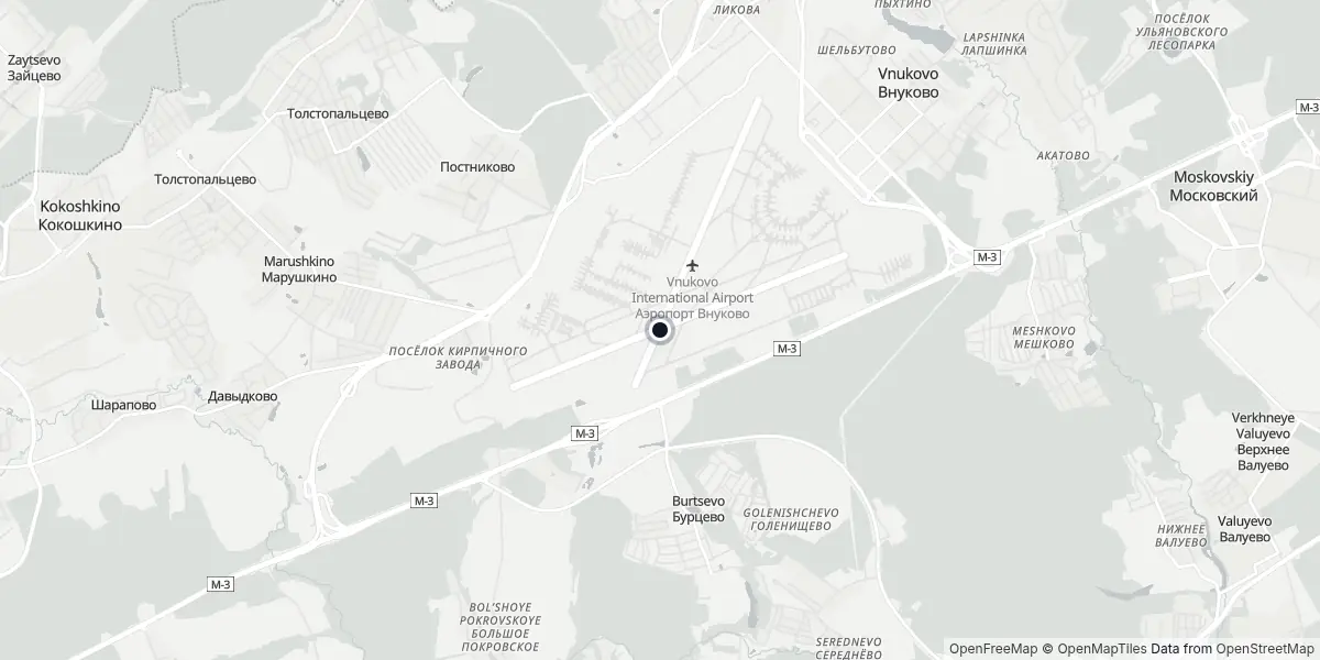 Mappa dell'Aeroporto di Mosca - Vnukovo