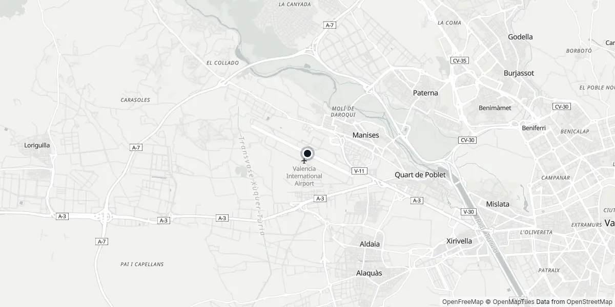 Mappa dell'Aeroporto di Valencia
