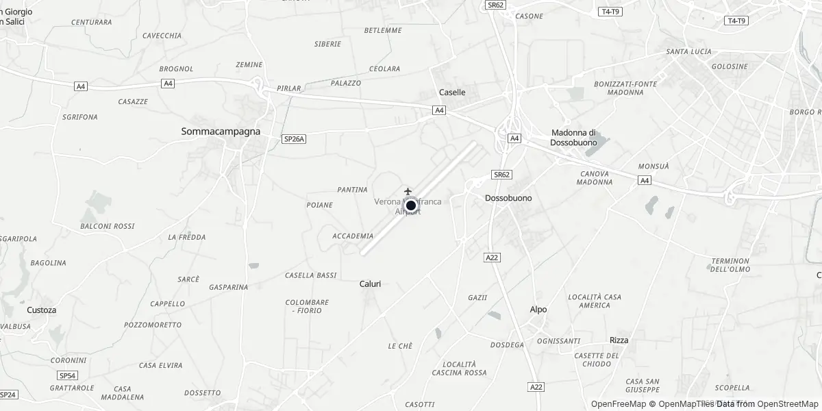 Mappa dell'Aeroporto di Verona - Villafranca