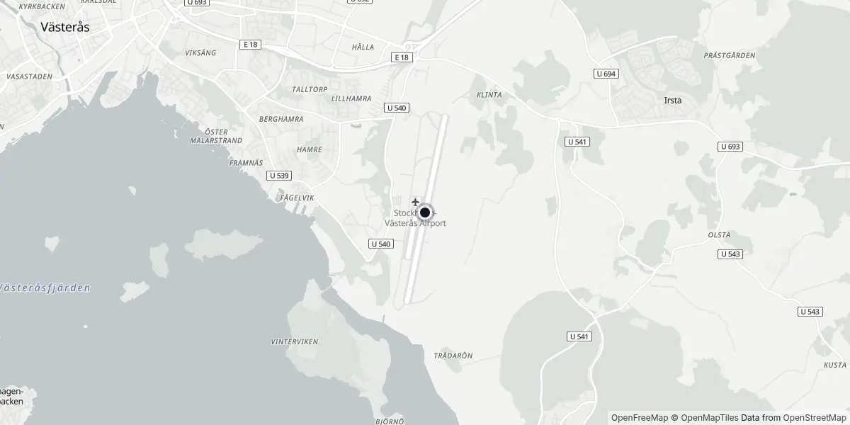 Mapa do Aeroporto de Estocolmo - Västerås