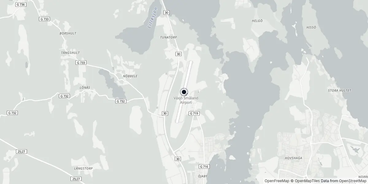 Mappa dell'Aeroporto di Växjö - Kronoberg
