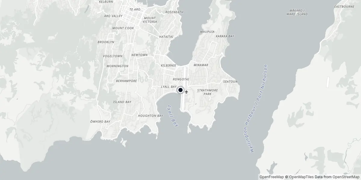 Mapa do Aeroporto de Wellington