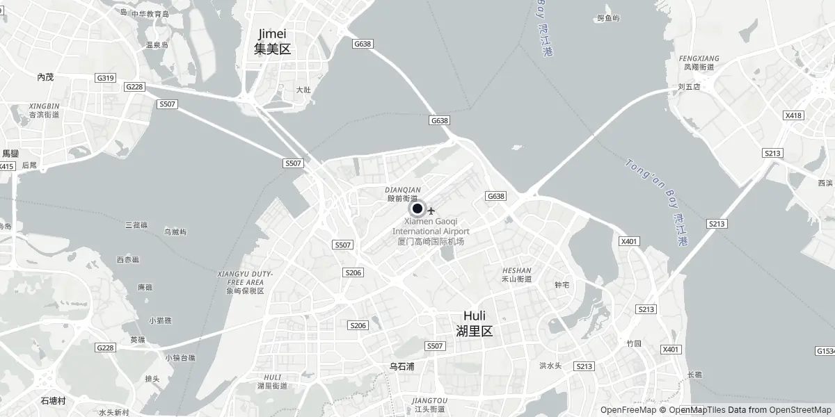 Mapa do Aeroporto de Xiamen - Gaoqi