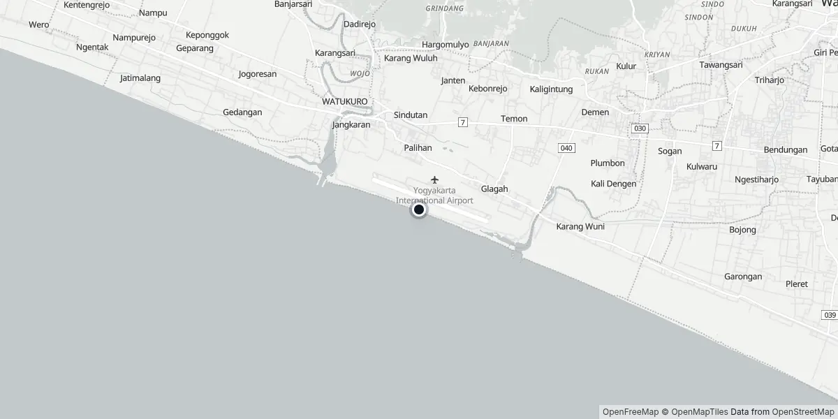 Mapa do Aeroporto de Yogyakarta