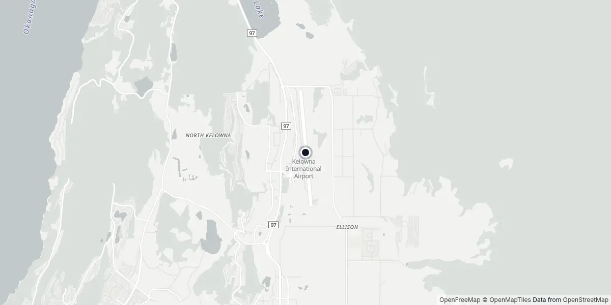 Mapa do Aeroporto de Kelowna