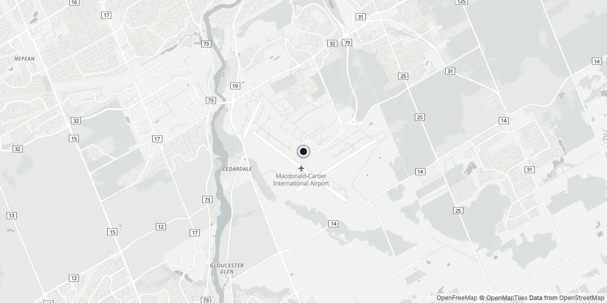 Mappa dell'Aeroporto di Ottawa - Macdonald-Cartier