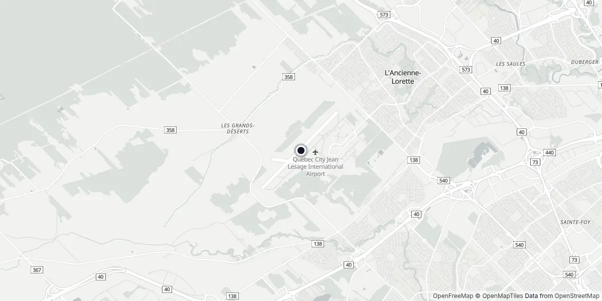 Mappa dell'Aeroporto di Quebec - Jean Lesage