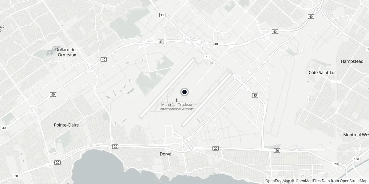 Mappa dell'Aeroporto di Montréal - Pierre Elliott Trudeau