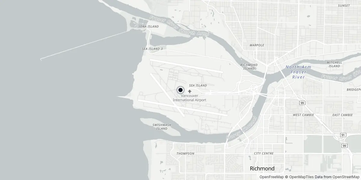 Mappa dell'Aeroporto di Vancouver