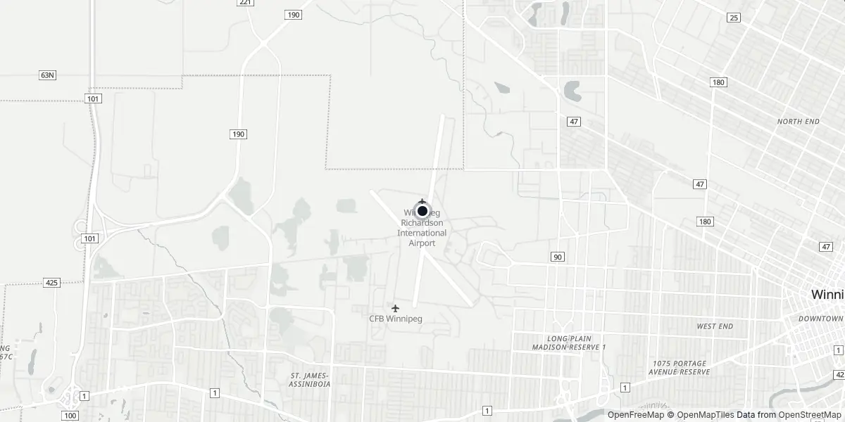 Mappa dell'Aeroporto di Winnipeg - James Armstrong Richardson