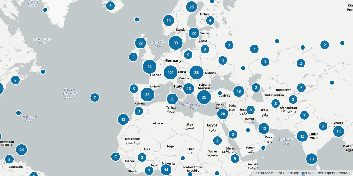 Esplora la mappa degli aeroporti